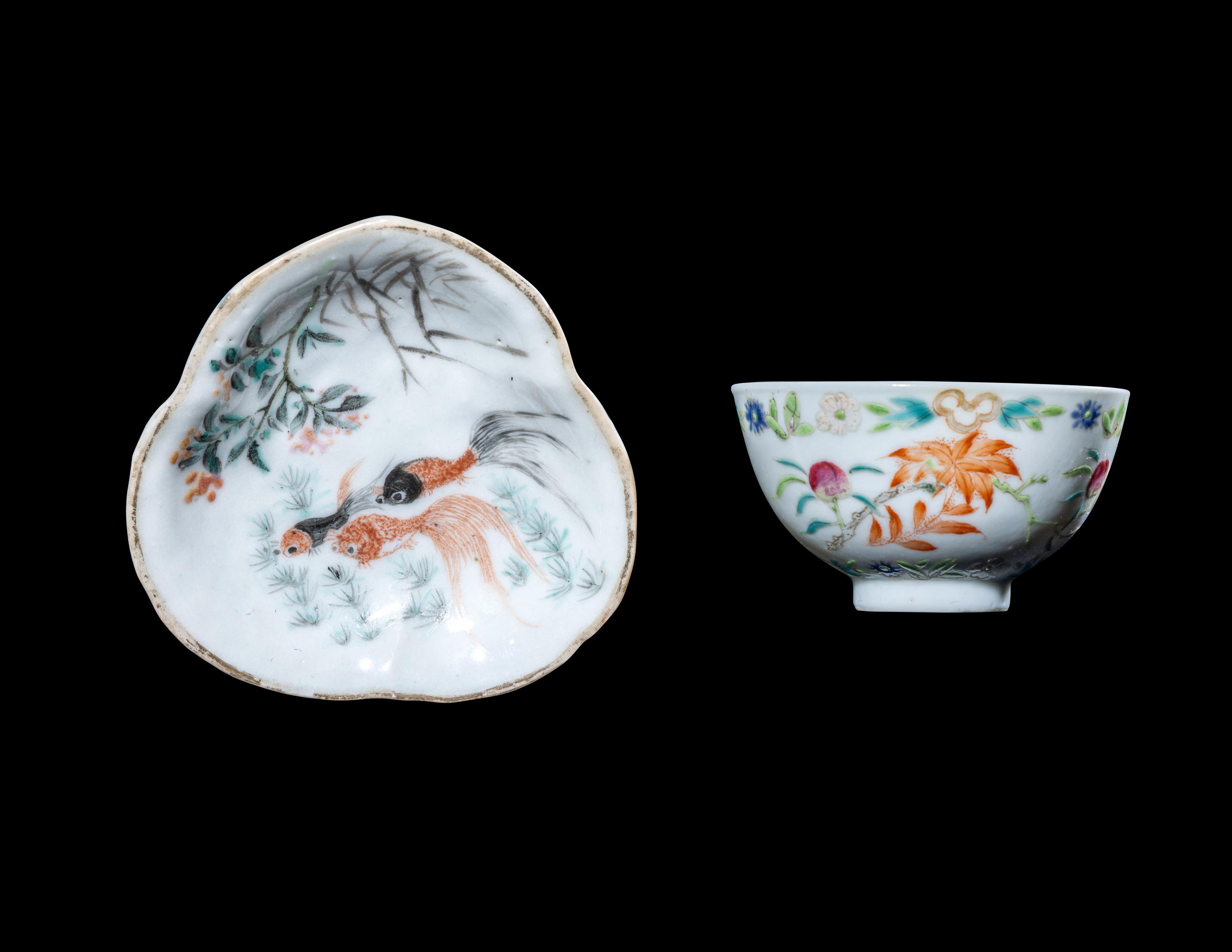 Three Chinese Famille Rose Porcelain Articles