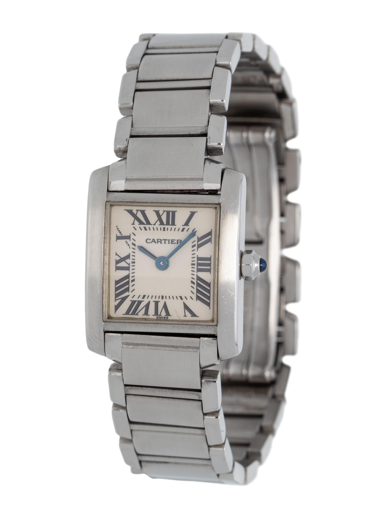 CARTIER, STAINLESS STEEL REF. 2384 'TANK FRANCAISE' WRISTWATCH