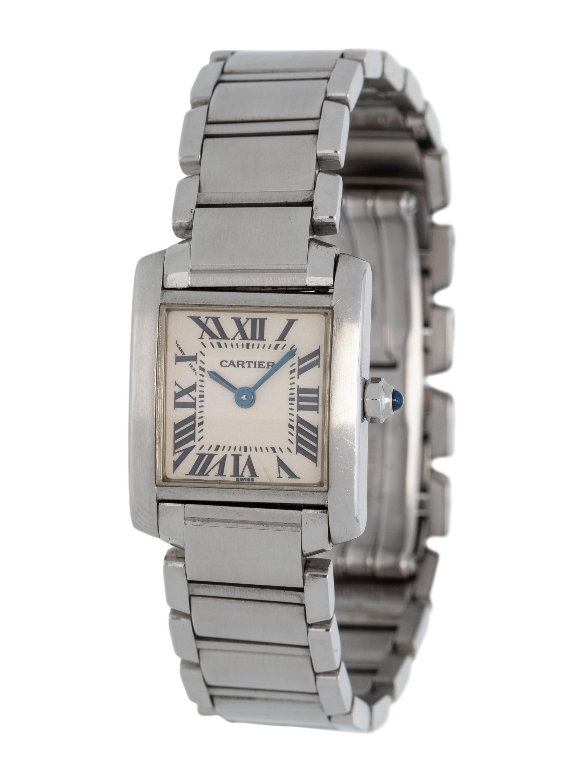 CARTIER, STAINLESS STEEL REF. 2384 'TANK FRANCAISE' WRISTWATCH