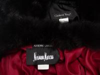 Two Designer Embellished Coats with Fur Trim