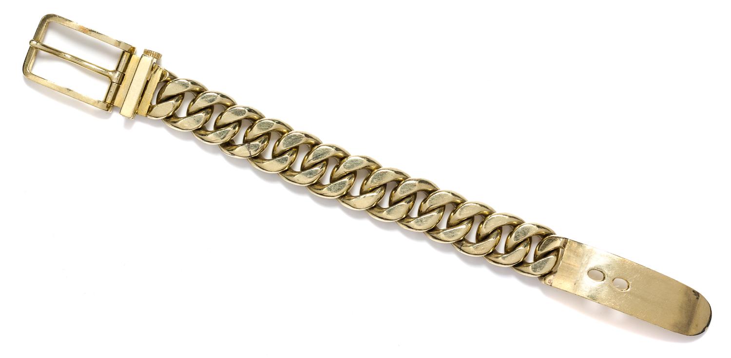 A Yellow Gold Belt Motif Bracelet, 95.60 dwts.