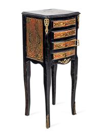 A Napoleon III Style Brass Inlaid Simulated Tortoise Chest