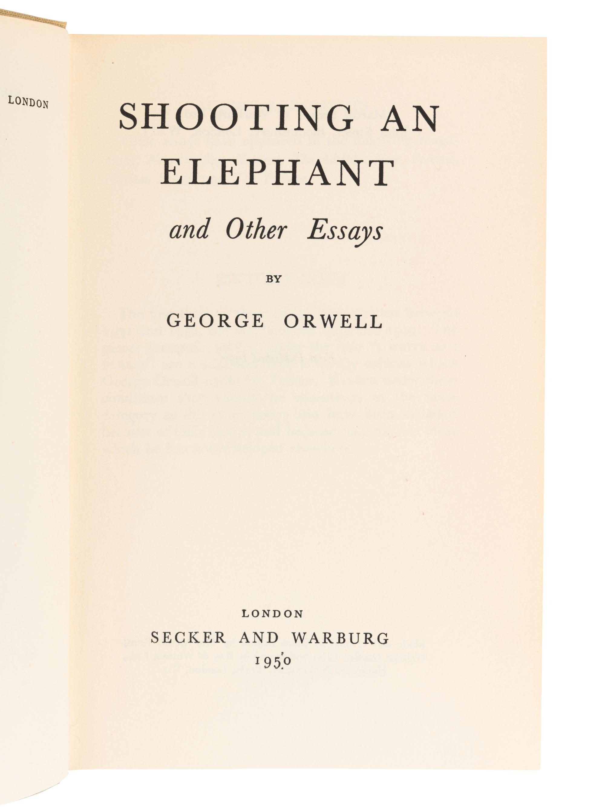 ORWELL, George (1903-1950). A group of 5 works, comprising: