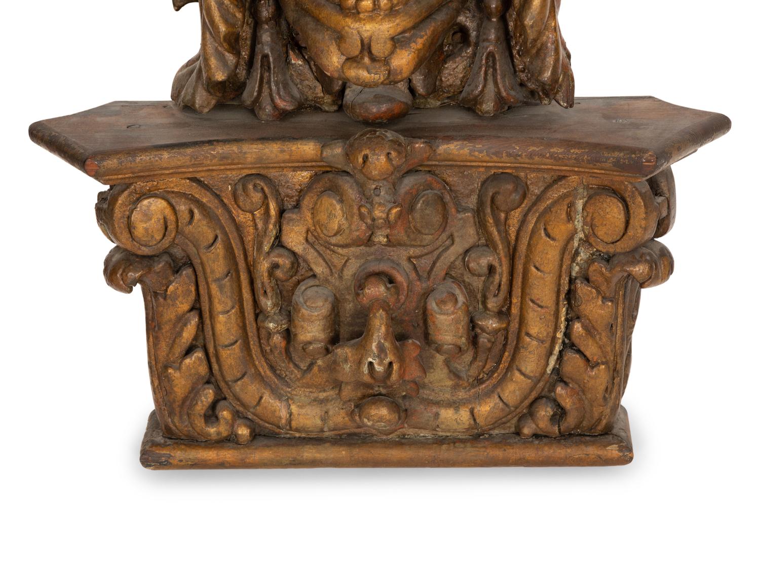 A Pair of Venetian Carved Wood Mask Wall Appliqués