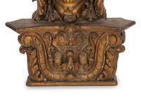 A Pair of Venetian Carved Wood Mask Wall Appliqués