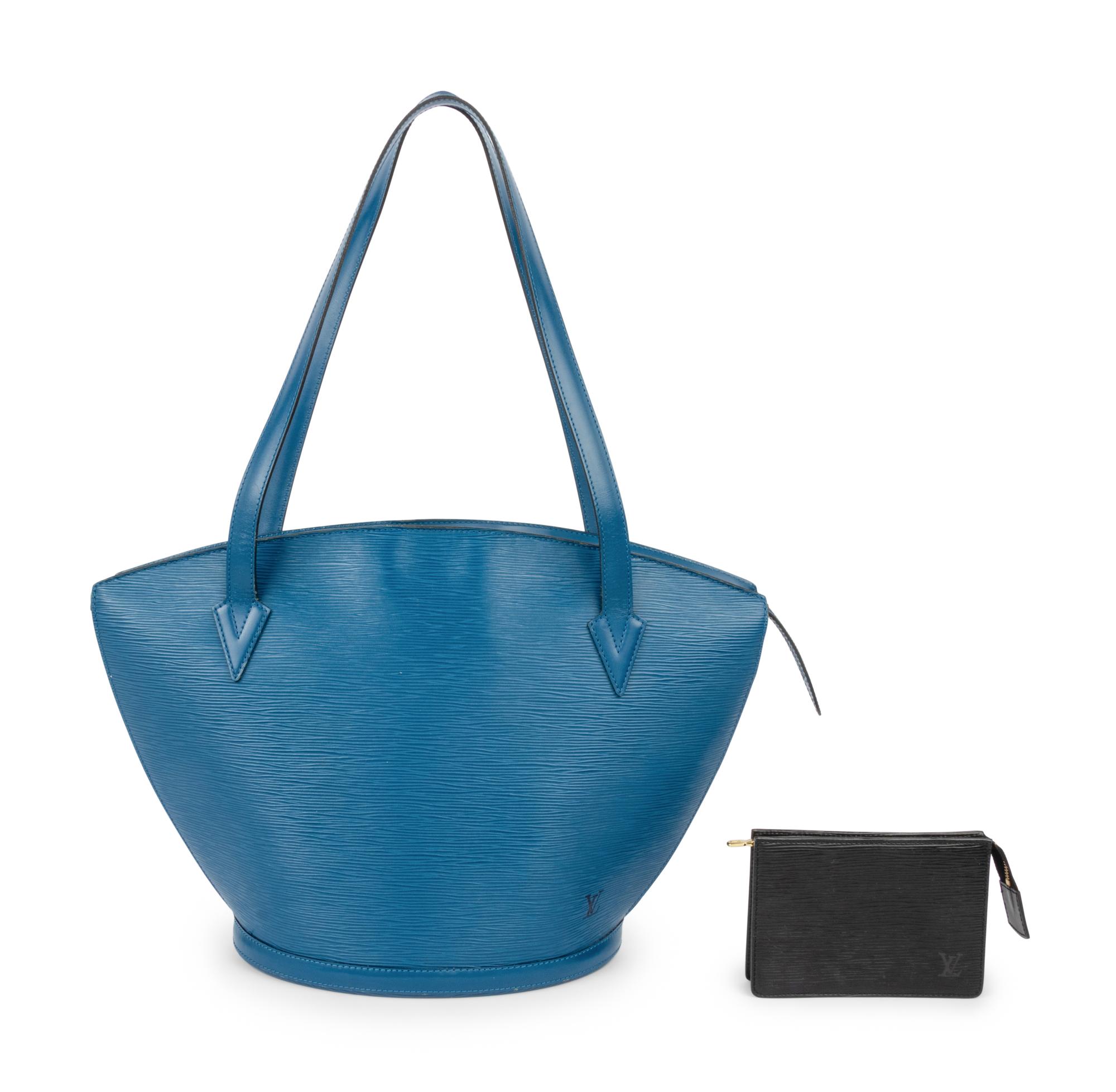 Louis Vuitton Blue Epi Saint Jacques and Black Wallet