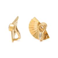YELLOW GOLD AND COLORLESS DIAMOND SIMULANT EARRINGS