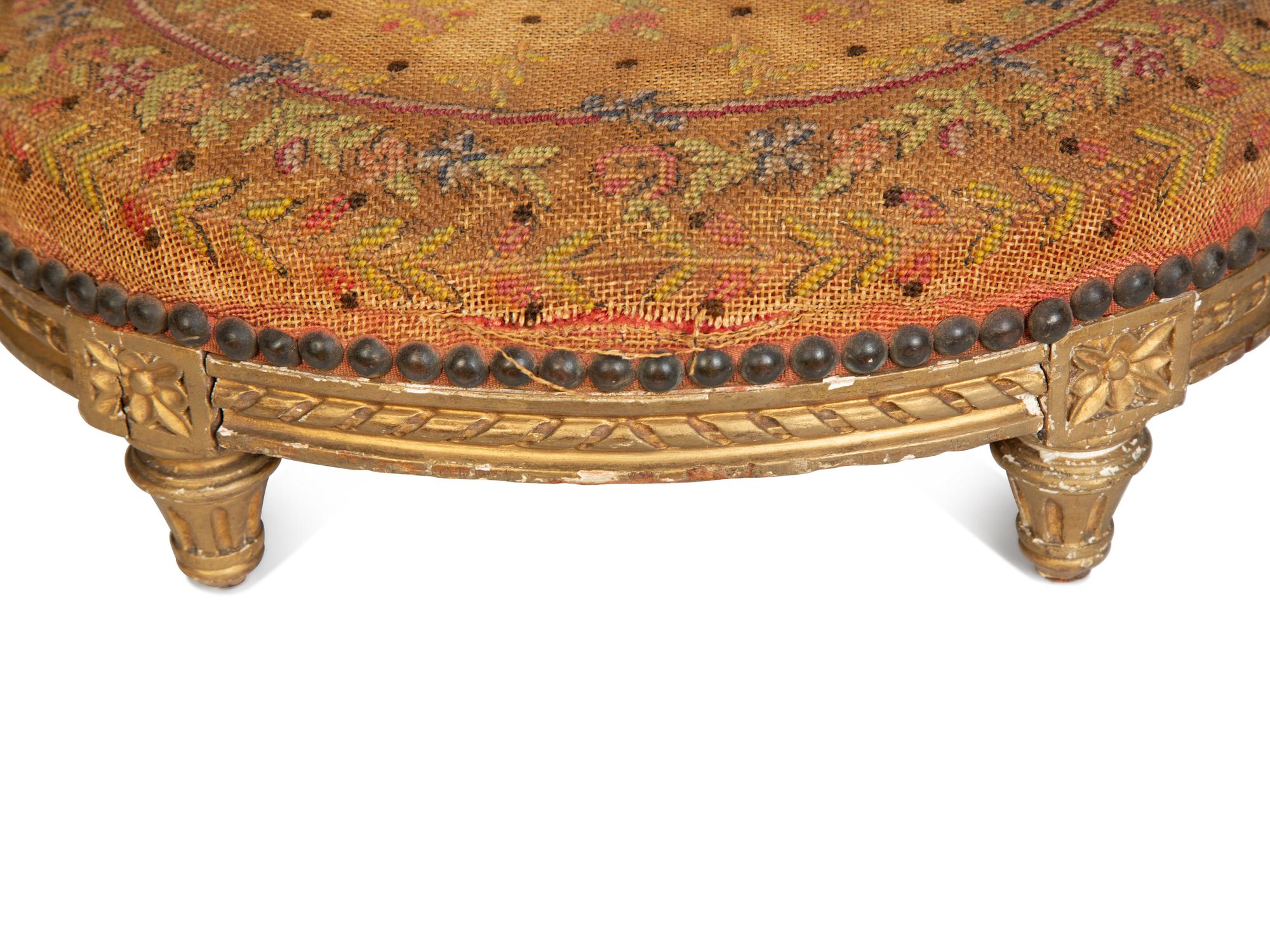 Three Continental Painted and Giltwood Stools