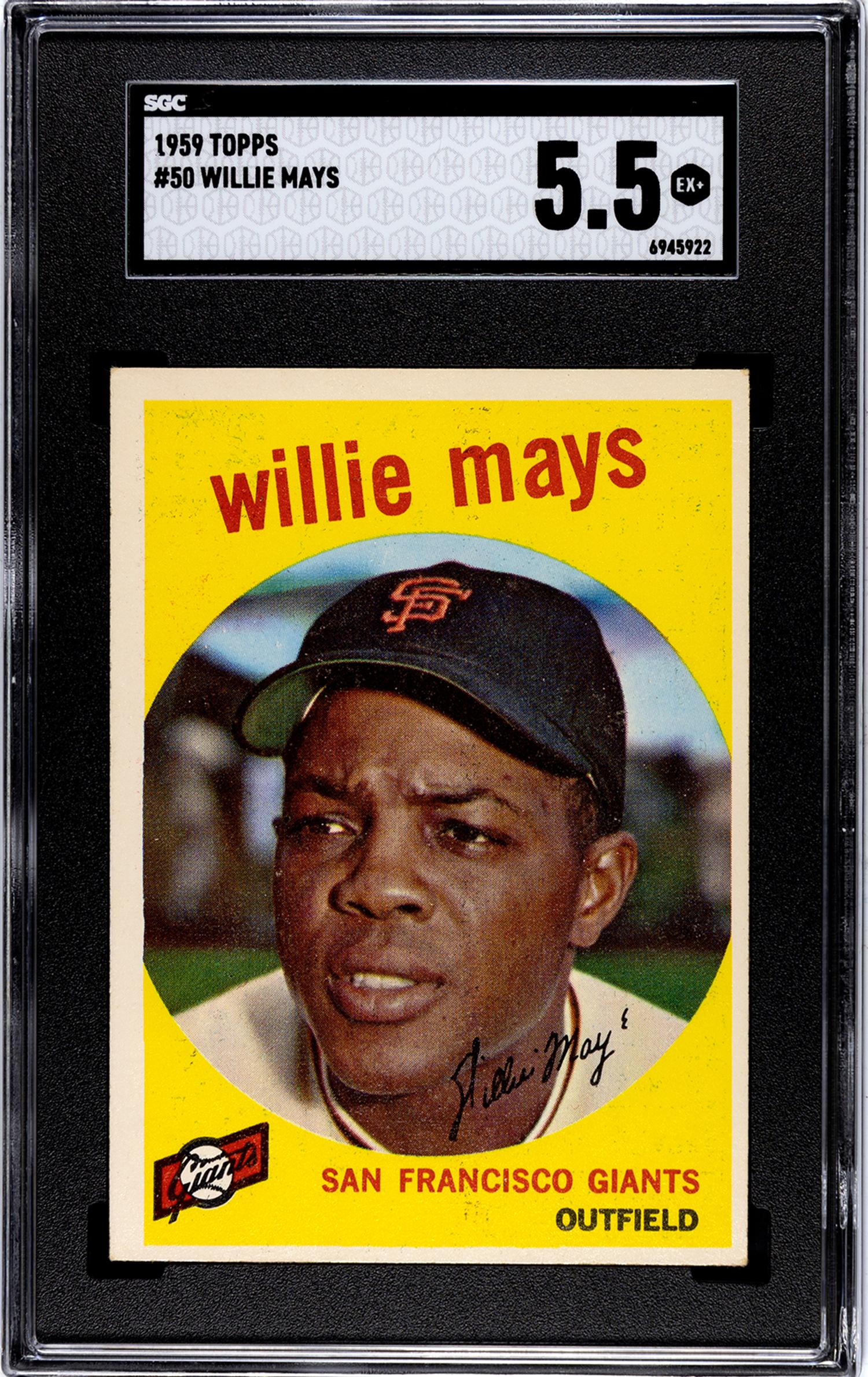 A 1959 Topps Willie Mays Baseball Card No. 50 (SGC 5.5 EX+)