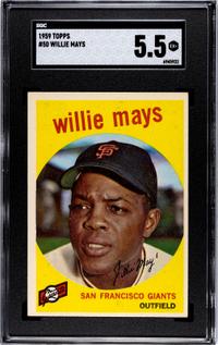 A 1959 Topps Willie Mays Baseball Card No. 50 (SGC 5.5 EX+)