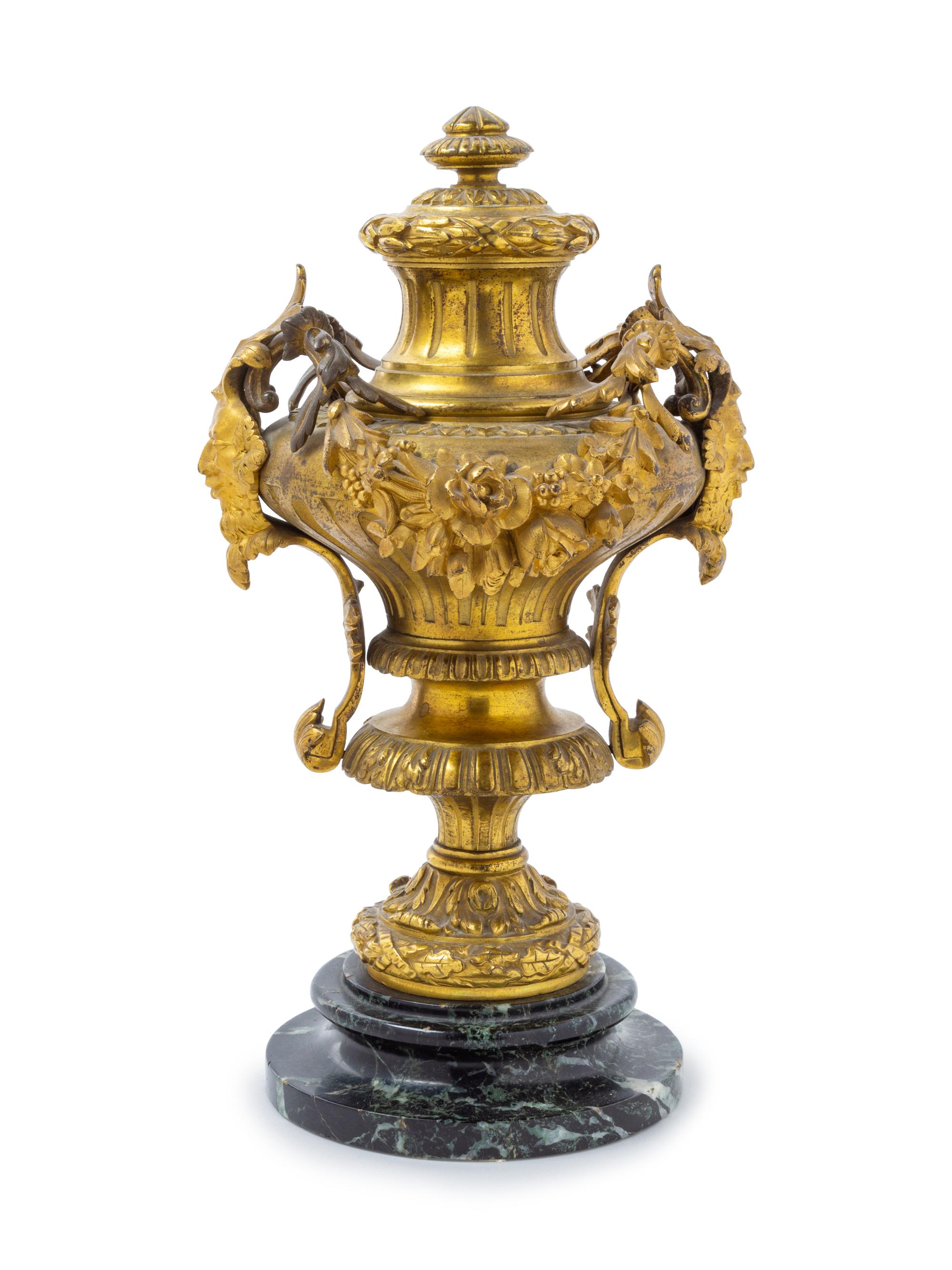 A Neoclassical Style Gilt Bronze Urn
