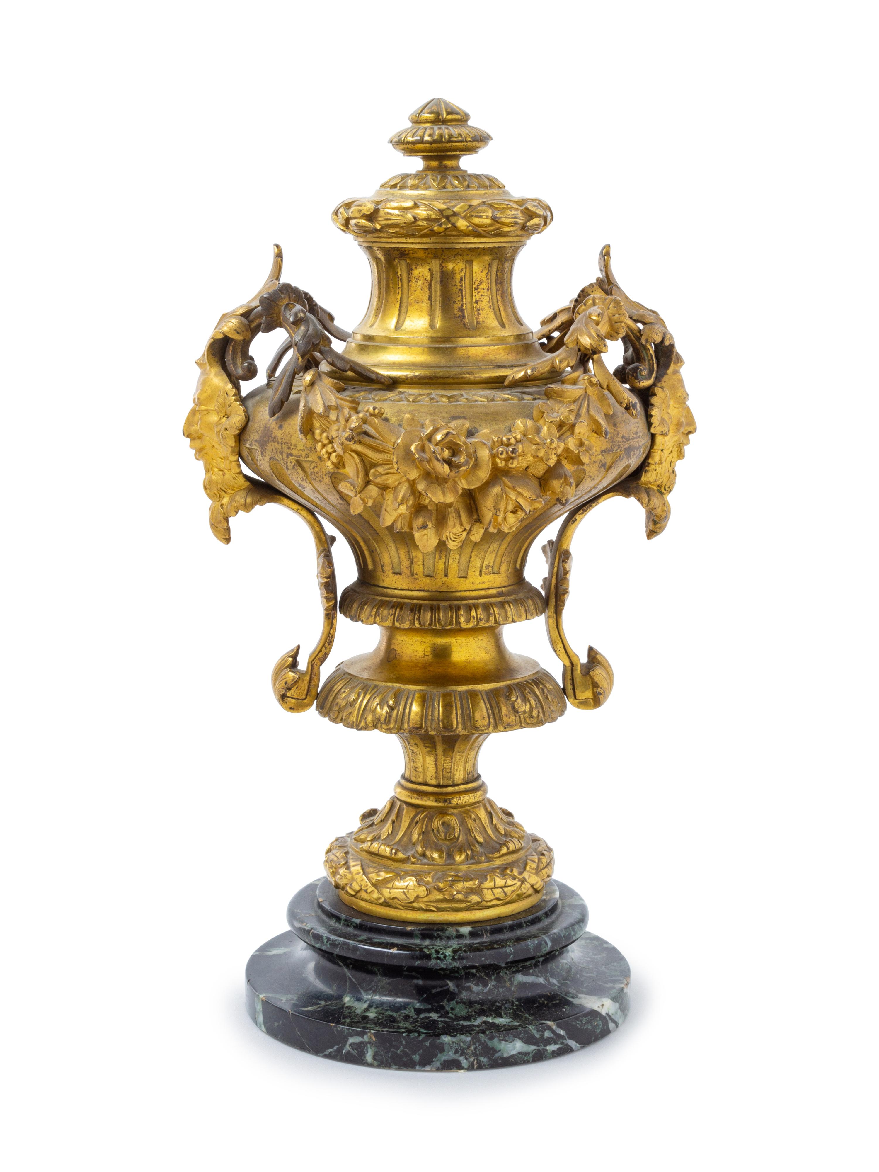 A Neoclassical Style Gilt Bronze Urn