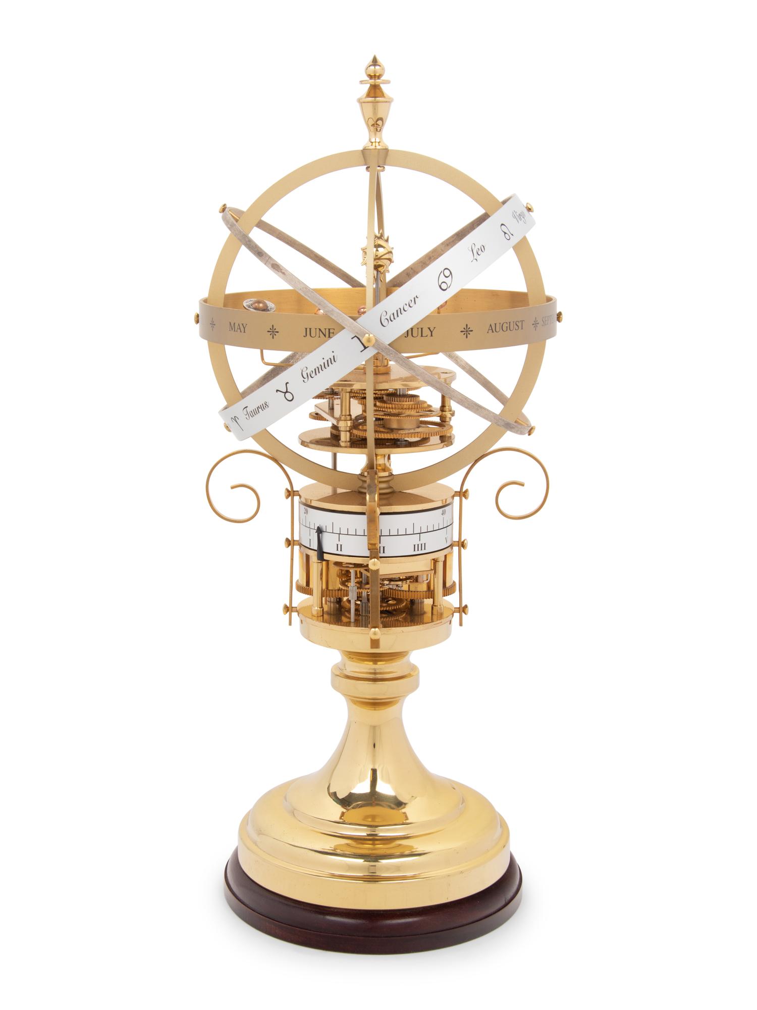 An English Brass Combination Orrery, Armillary Sphere and Annular Clock