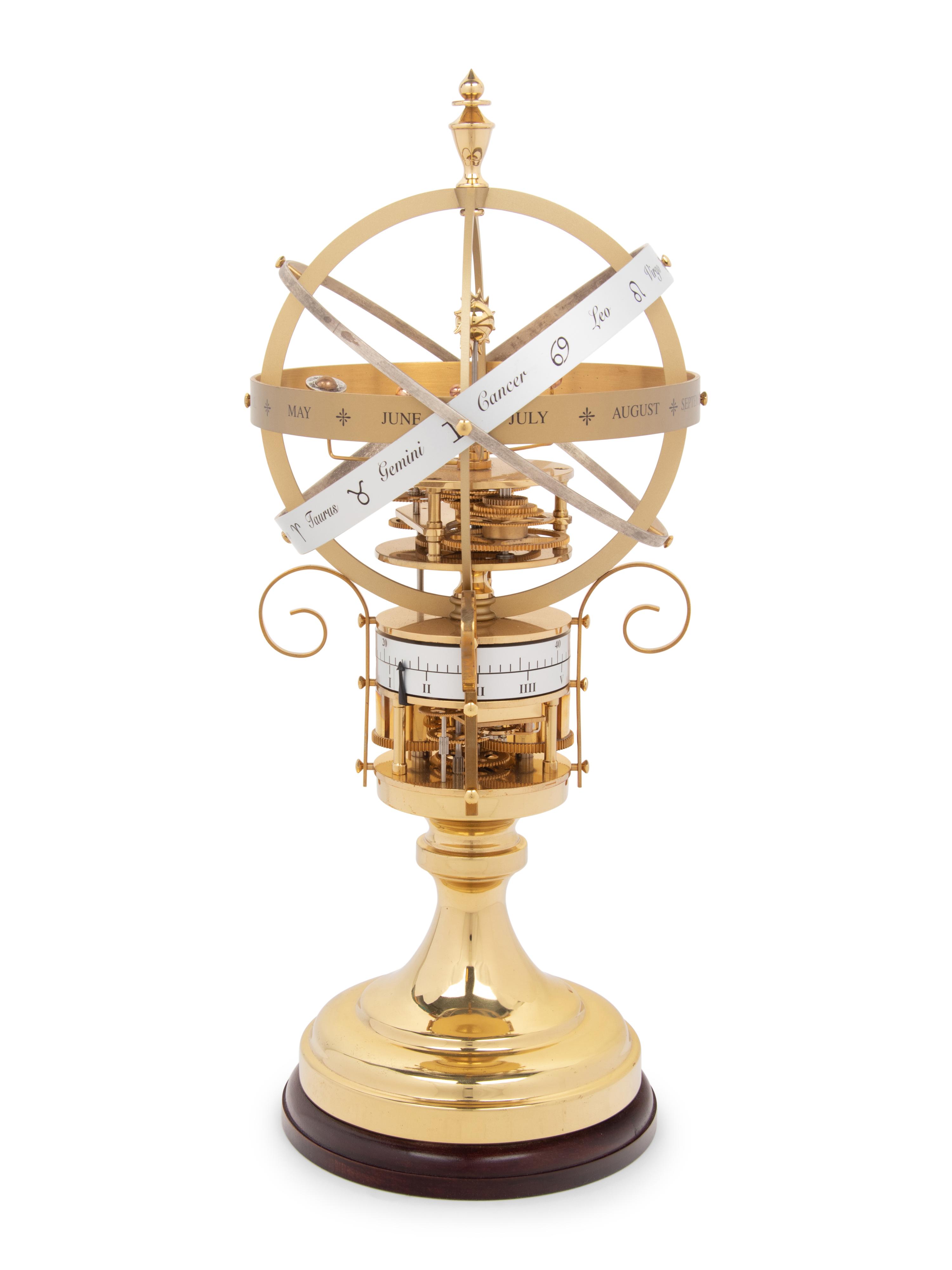 An English Brass Combination Orrery, Armillary Sphere and Annular Clock