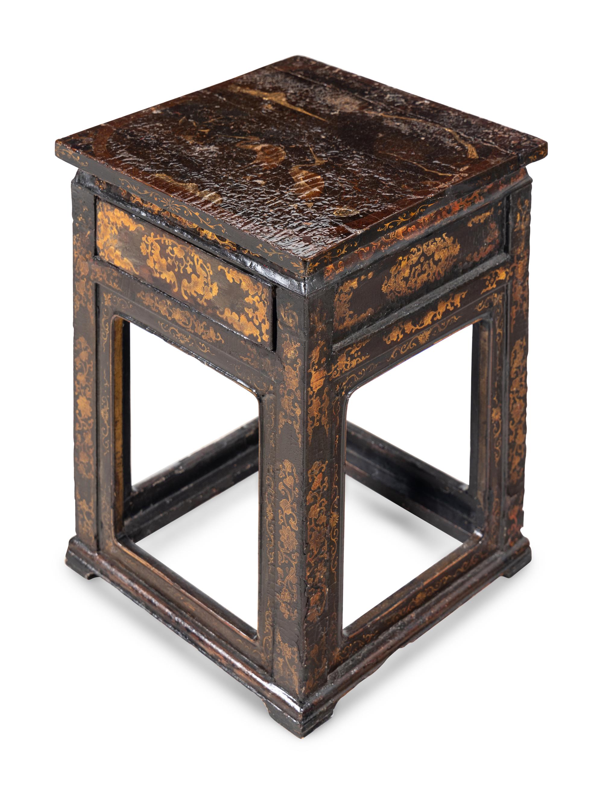 A Pair of Chinese Export Lacquer End Tables