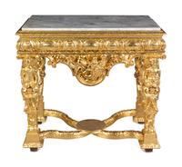 An Italian Giltwood Marble-Top Console Table