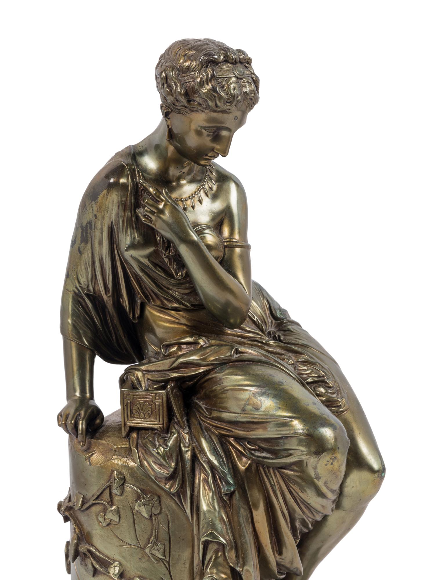 A French Gilt Bronze Figure of Pandore After Jean Jules Salmson (French, 1823-1902)
