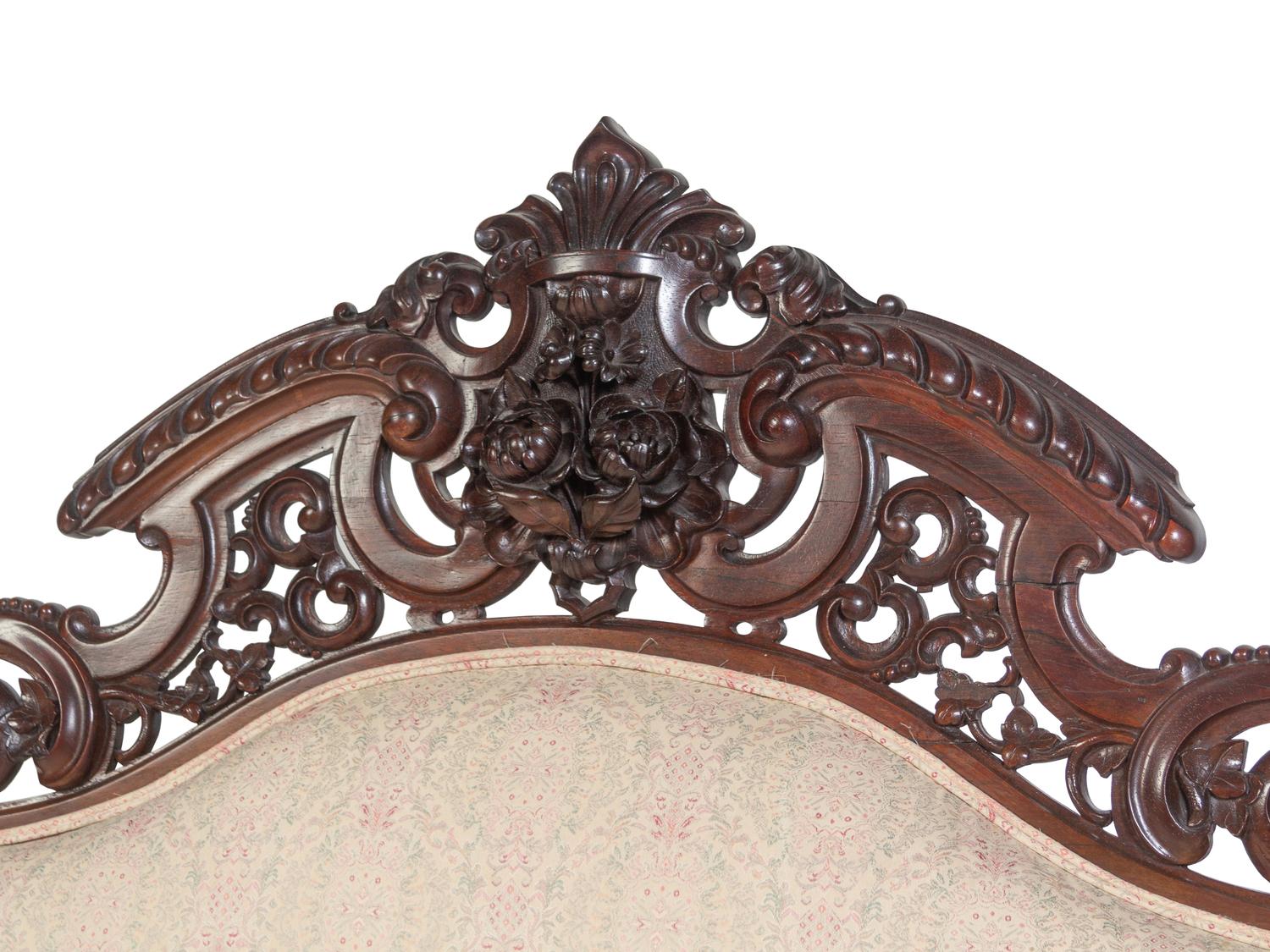 A Joseph Meeks and Sons Carved Rosewood Sofa