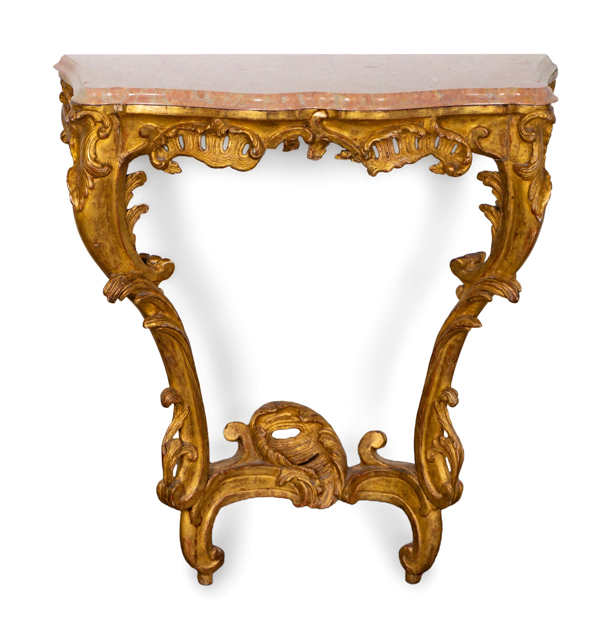 A Louis XV Style Carved Giltwood Console — 19TH CENTURY