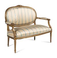 A Louis XVI Style Giltwood Three-Piece Seating Suite