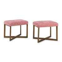 A Pair of Contemporary Brass X-Form Stools