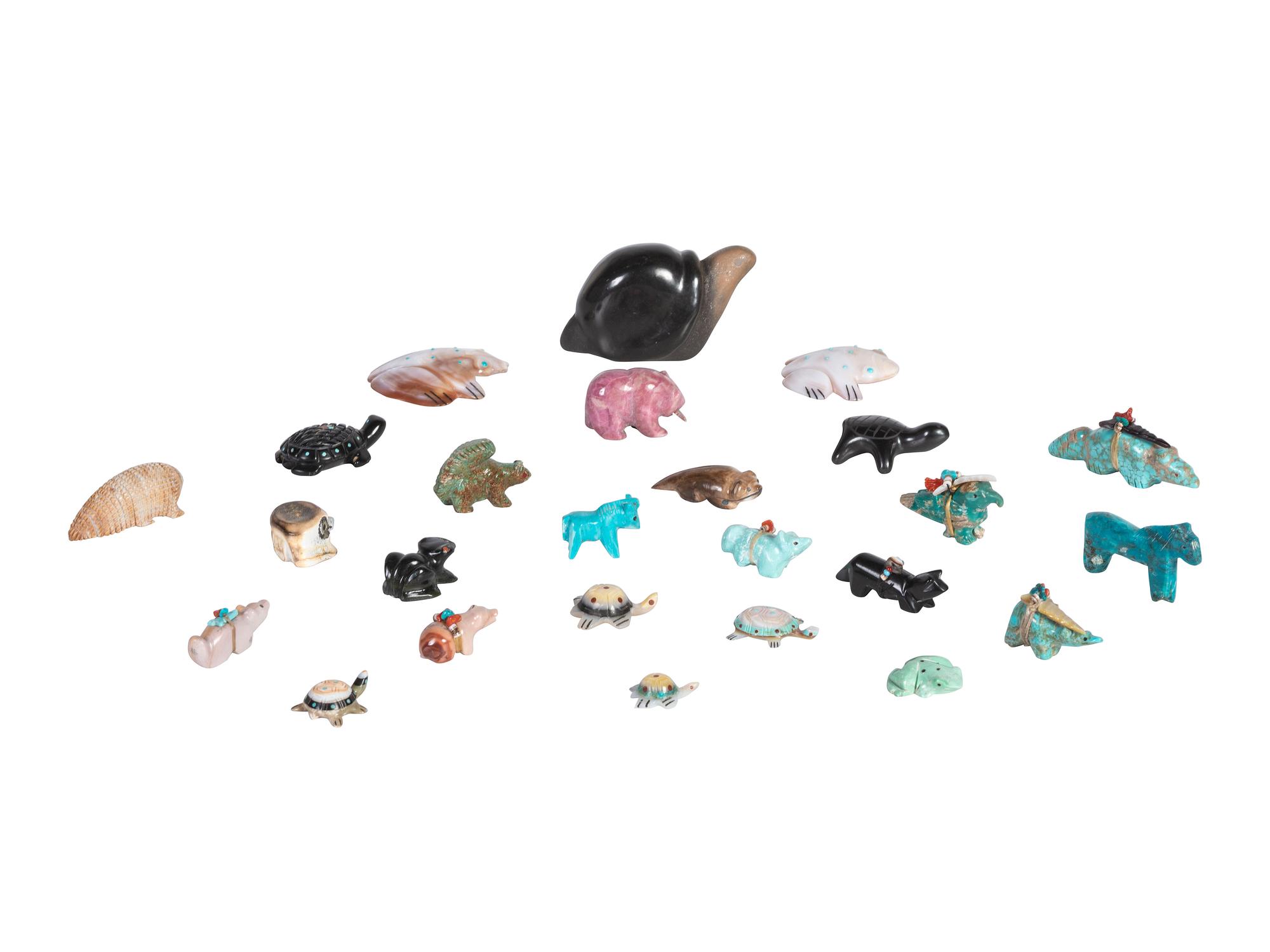 Collection of Santa Clara, San Ildefonso, and Zuni Fetishes