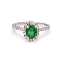 TSAVORITE GARNET AND DIAMOND RING