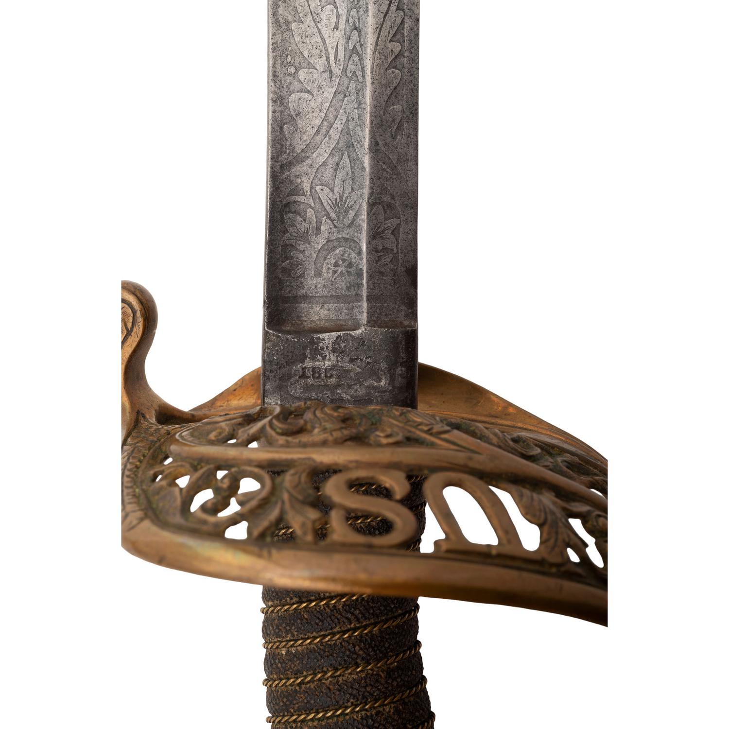 The US Model 1850 Staff & Field Officers Sword & the Model 1860 Staff & Field Officers Sword of Major, later General Gustavus Sniper - 101st NYV and later 185th NYV