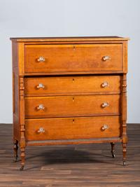 A Federal Inlaid and Turned Cherrywood Chest of Drawers