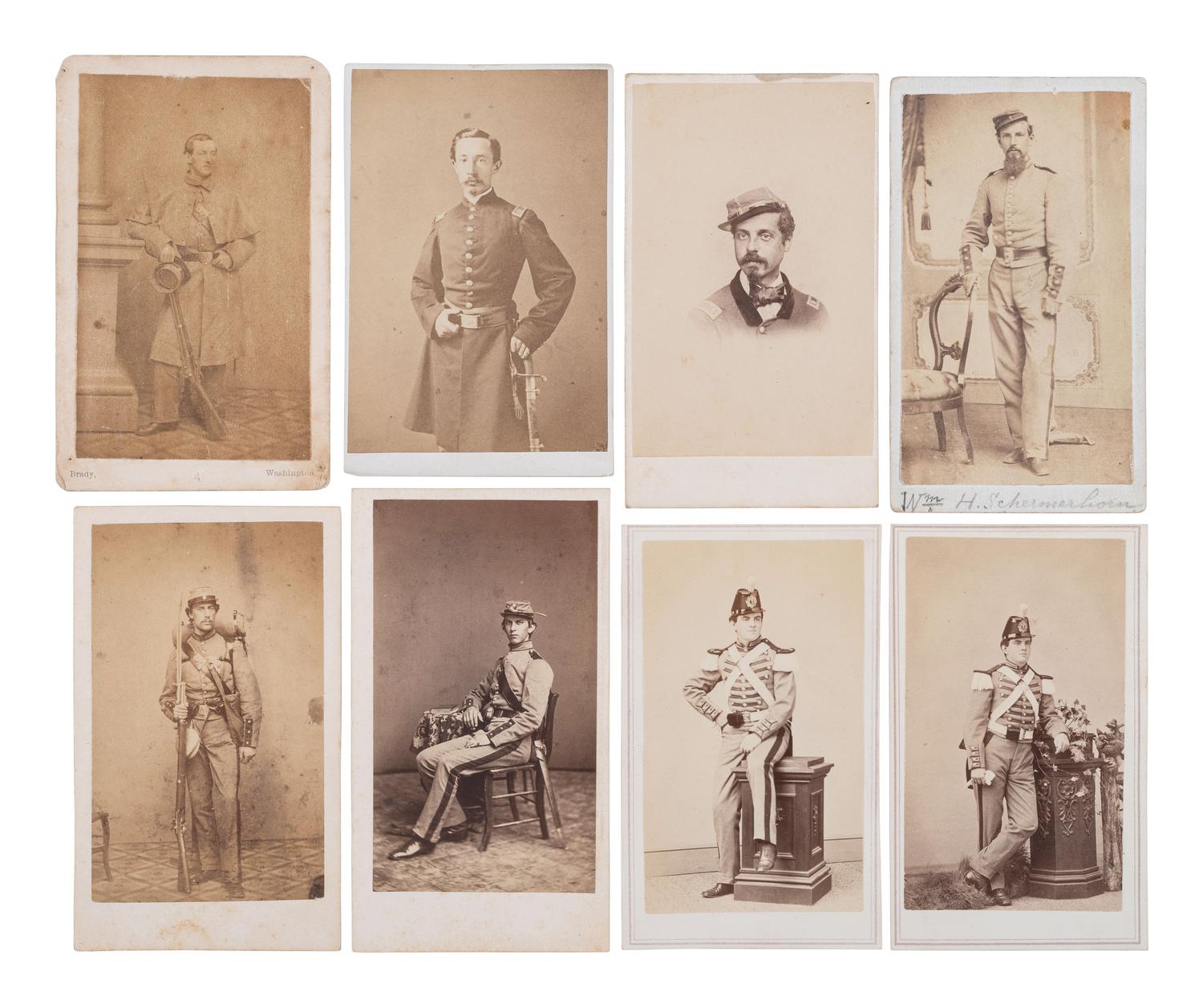 [CIVIL WAR]. A group of 26 CDVs of members of the 7th New York State Militia, Cos. G, H, K, and Engineers.