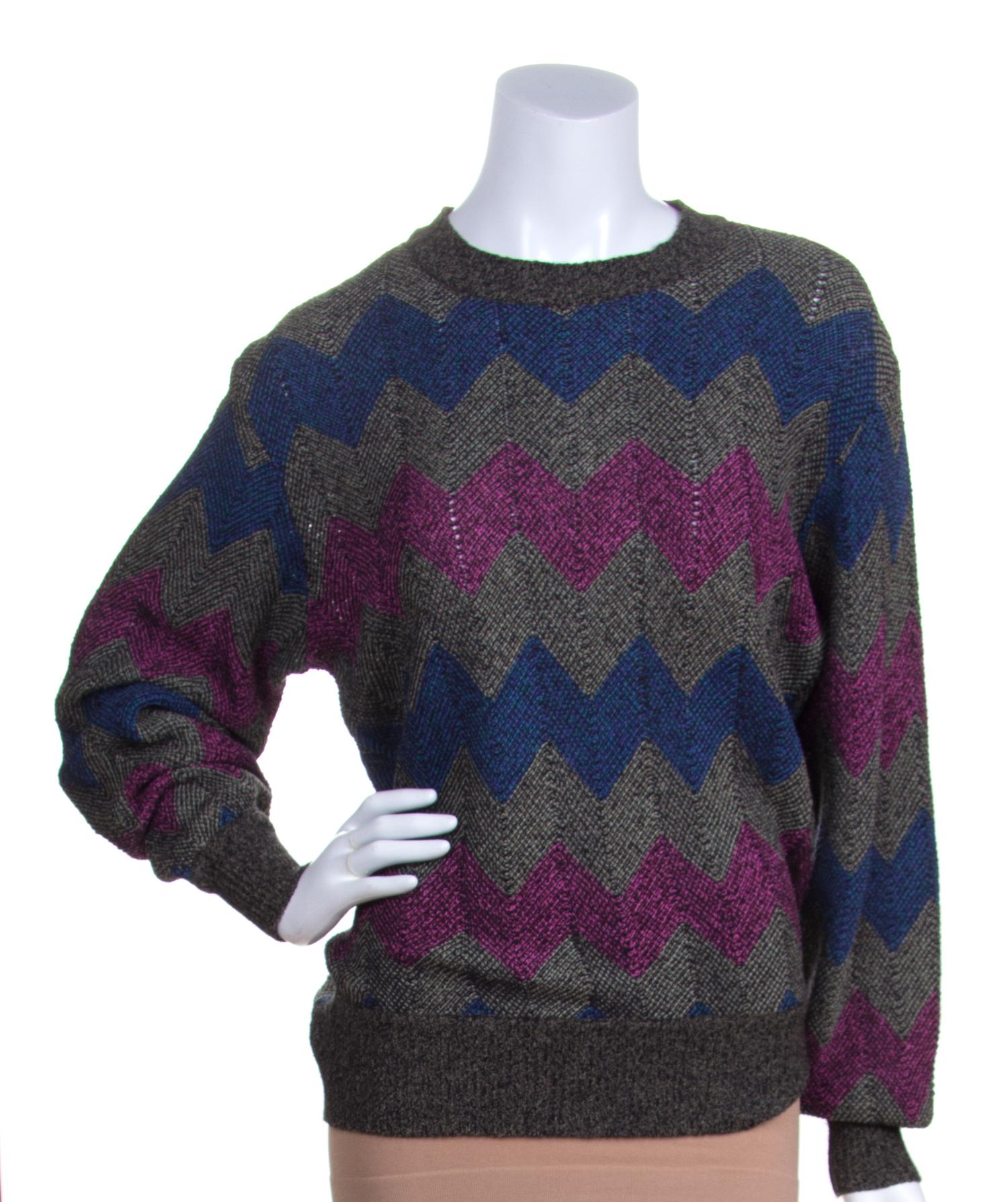 A Missoni Multicolor Cotton Chevron Sweater,