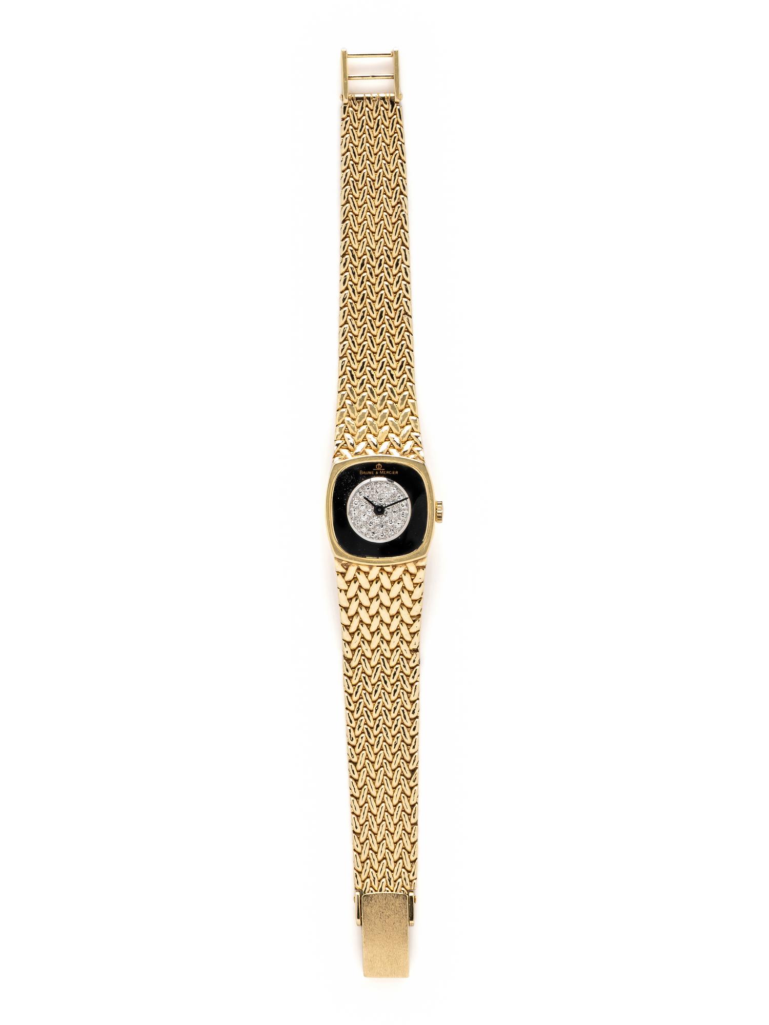 BAUME & MERCIER, YELLOW GOLD AND DIAMOND WATCH
