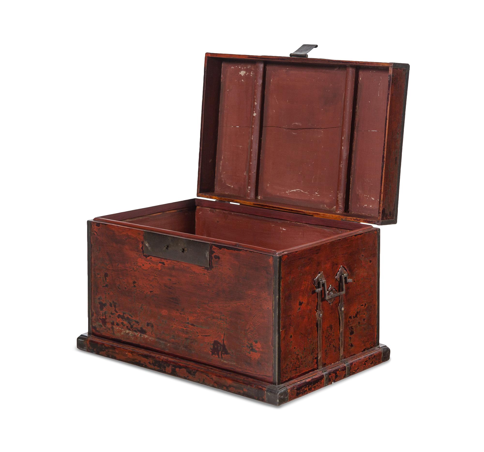 A Red Lacquered Storage Chest and Stand, Yixiang