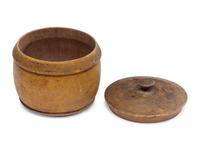 A Yellow Painted Lidded Treenware Canister, 19th Century
