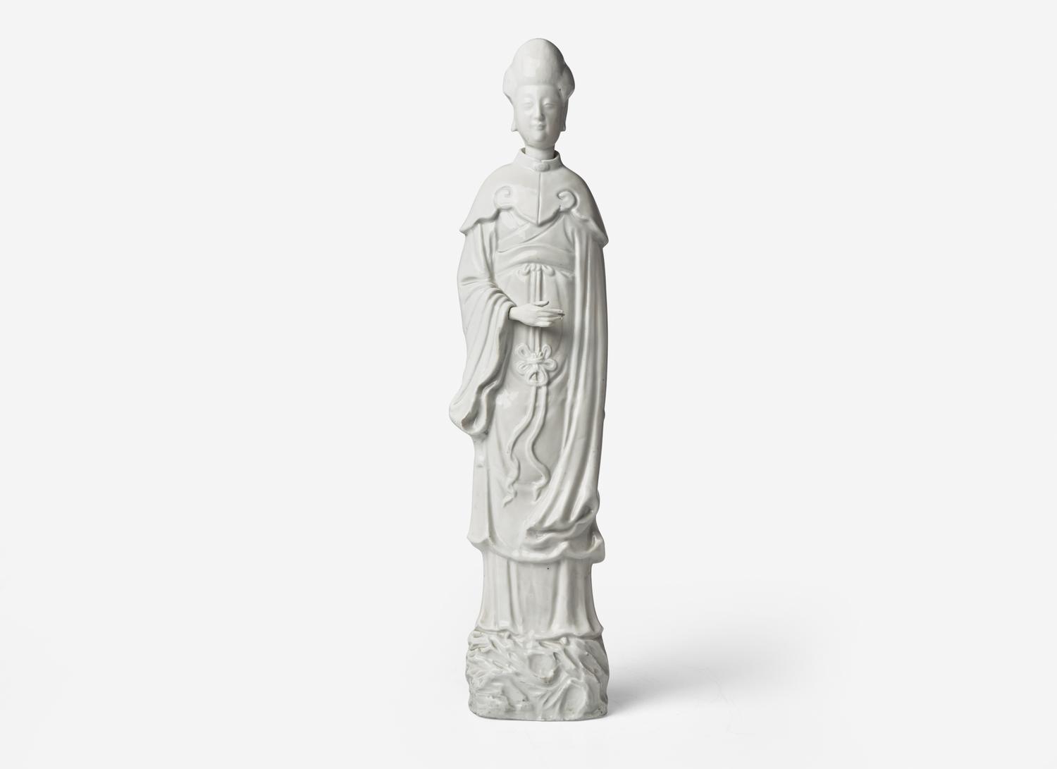 A Large Chinese Blanc De Chine Porcelain Figure of a Meiren