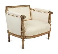 A Louis XVI Style Painted and Parcel Gilt Marquise — LATE 19TH/EARLY 20TH CENTURY