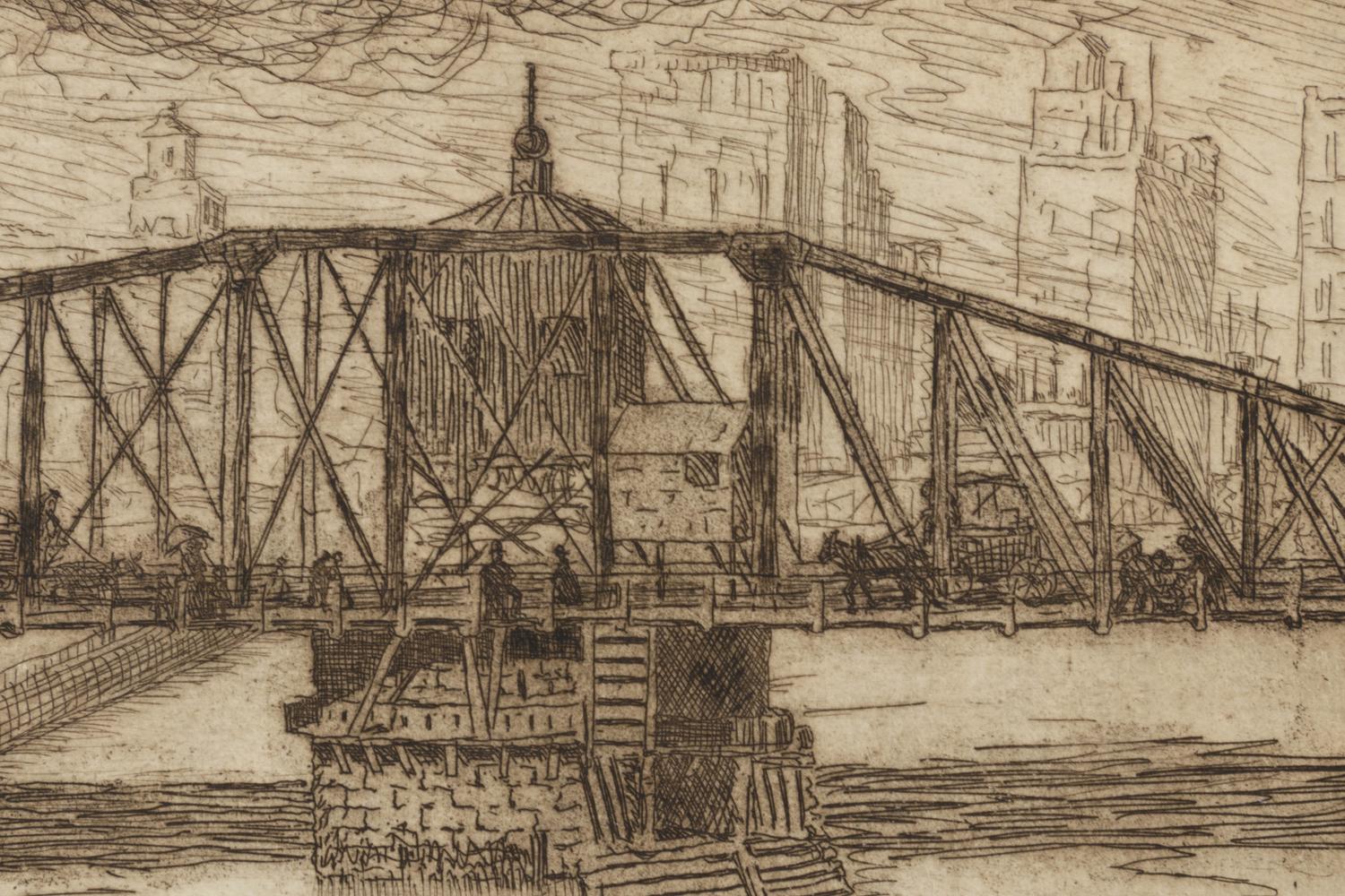 Adams St. Bridge and Untitled (Snow Scene)