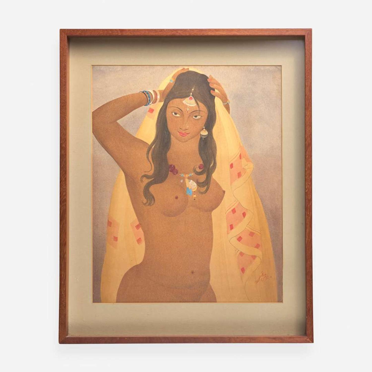 Abdur Rahman Chughtai (Pakistani, 1894-1975) Nude Goddess