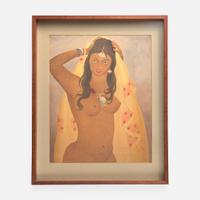 Abdur Rahman Chughtai (Pakistani, 1894-1975) Nude Goddess
