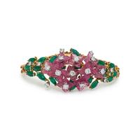SPAULDING & CO., FRENCH, CARVED PINK TOURMALINE, CHRYSOPRASE AND DIAMOND PARURE