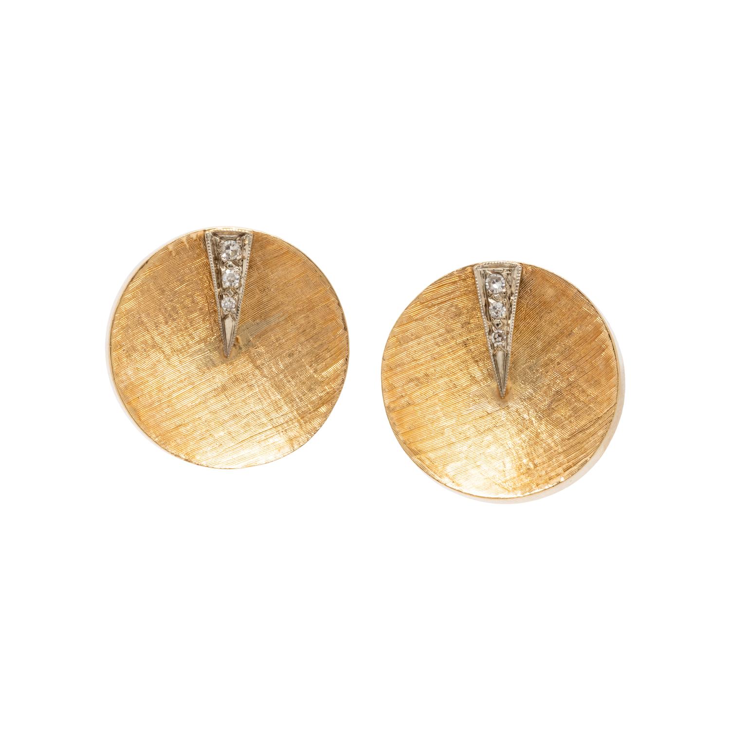YELLOW GOLD AND DIAMOND EARRINGS