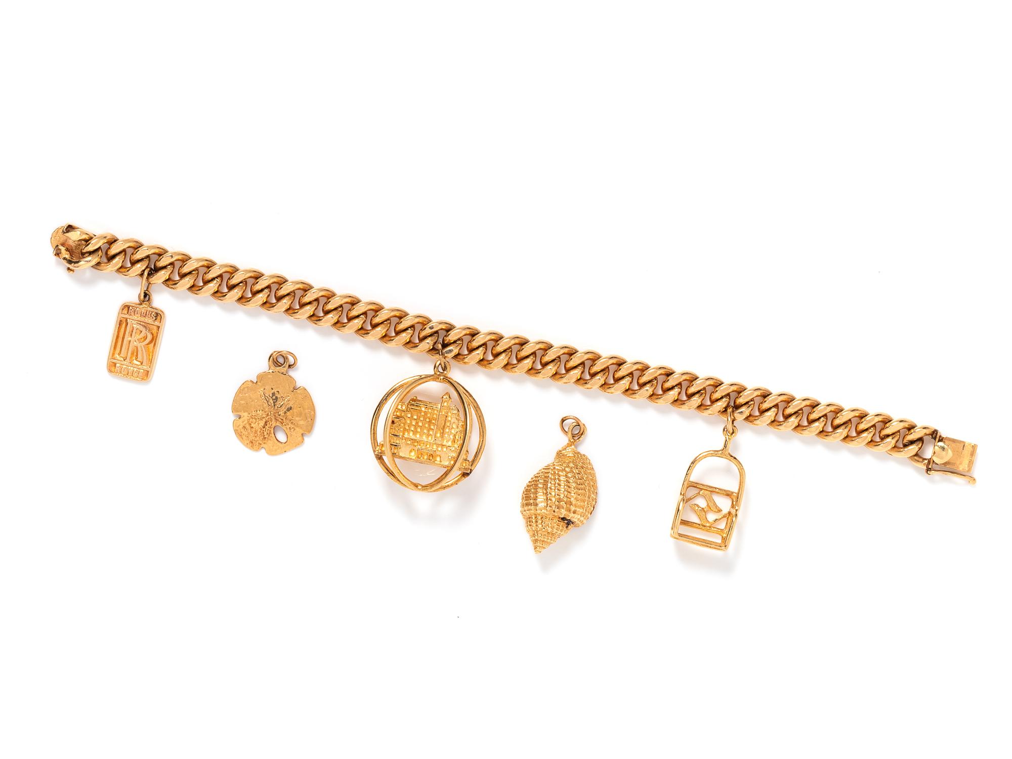 YELLOW GOLD CHARM BRACELET