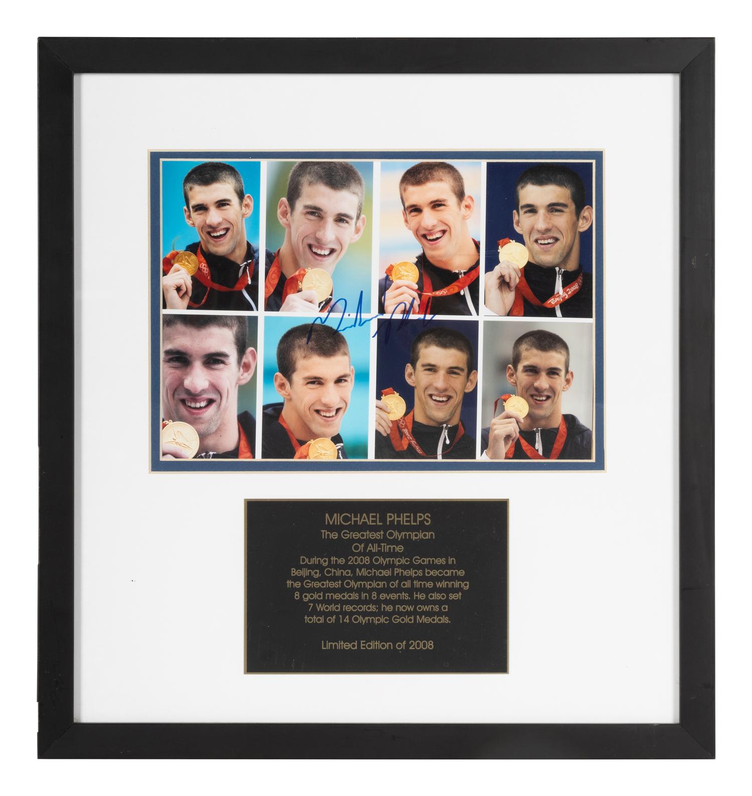A Michael Phelps Signed Autograph Display (Beckett Authentication Services),