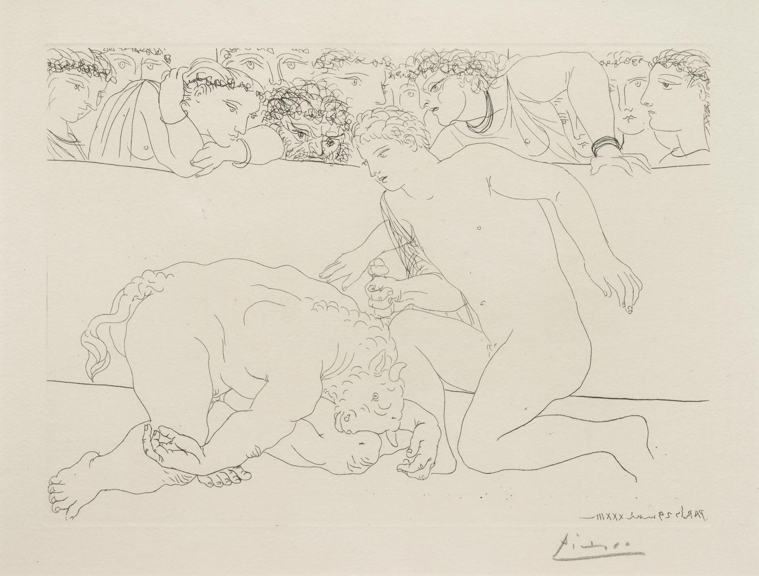 Minotaure Vaincu (Vanquished Minotaur) (from La Suite Vollard )