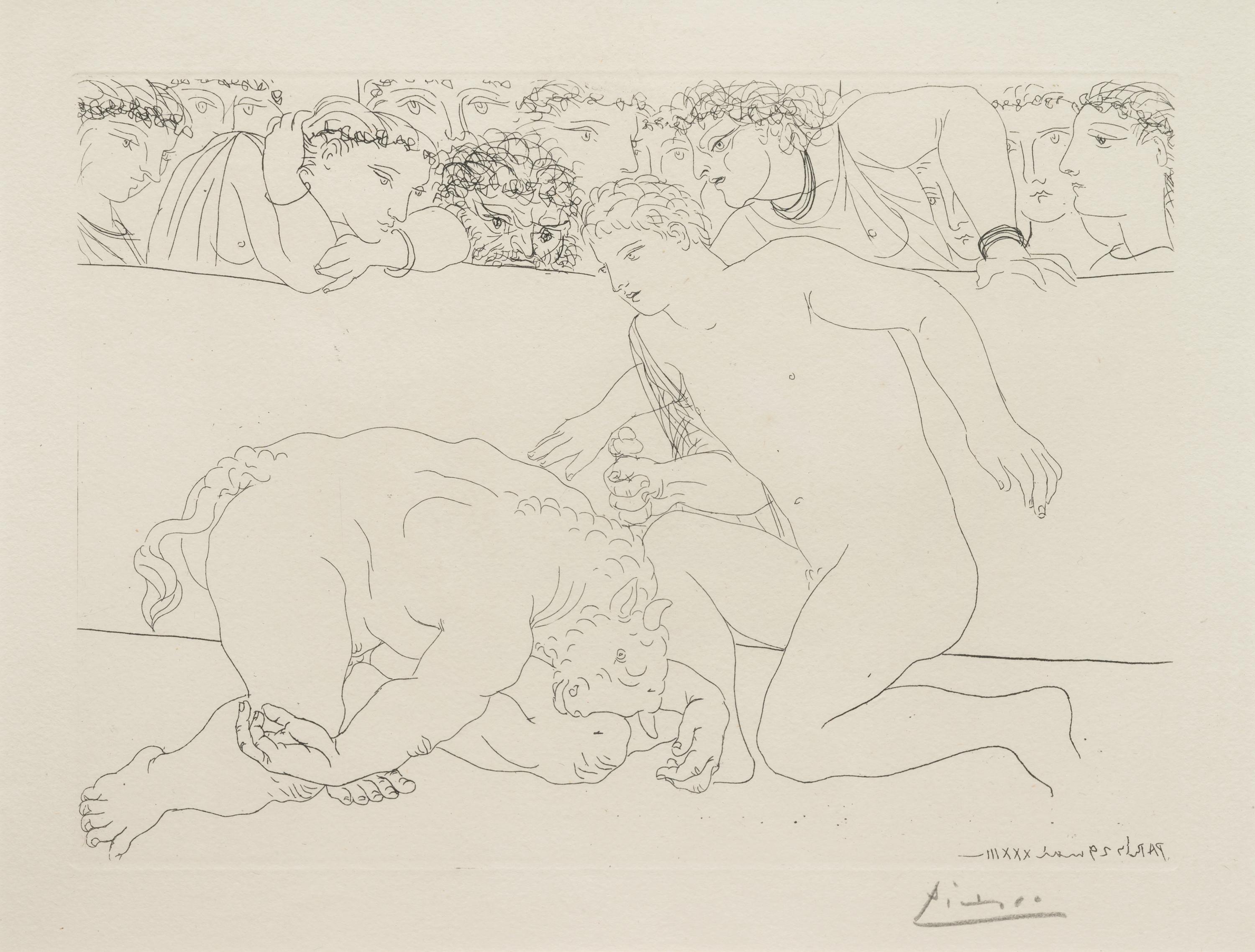 Minotaure Vaincu (Vanquished Minotaur) (from La Suite Vollard )