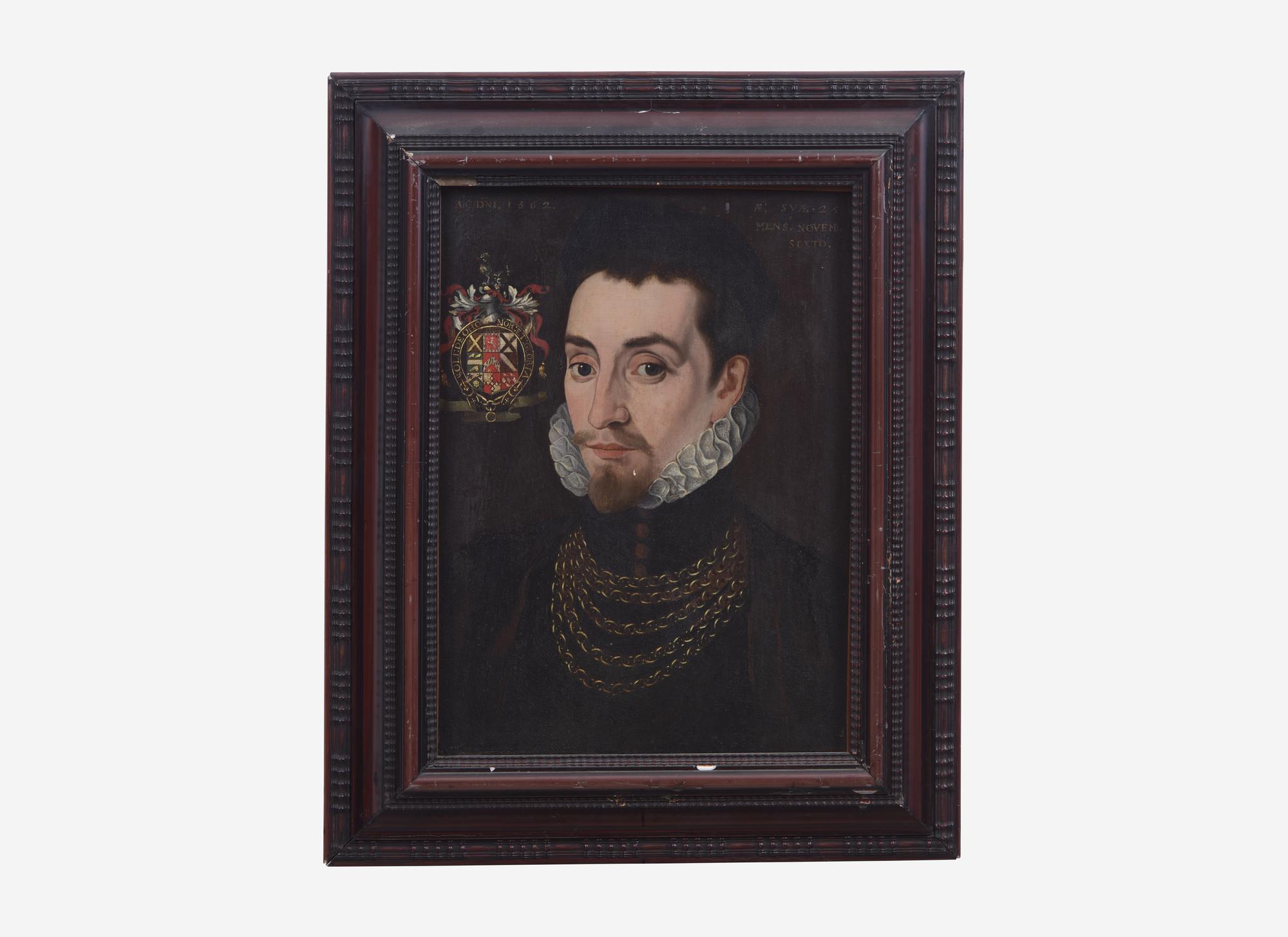 Portrait of an Elizabethan Man, Possibly Edmund Huddleston , 1562