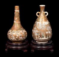 Two Small Japanese Satsuma Vases