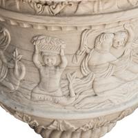 A Pair of Italian Neoclassical Style Marble Urns