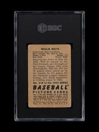 A 1952 Bowman Willie Mays Baseball Card No. 218 (SGC 1)