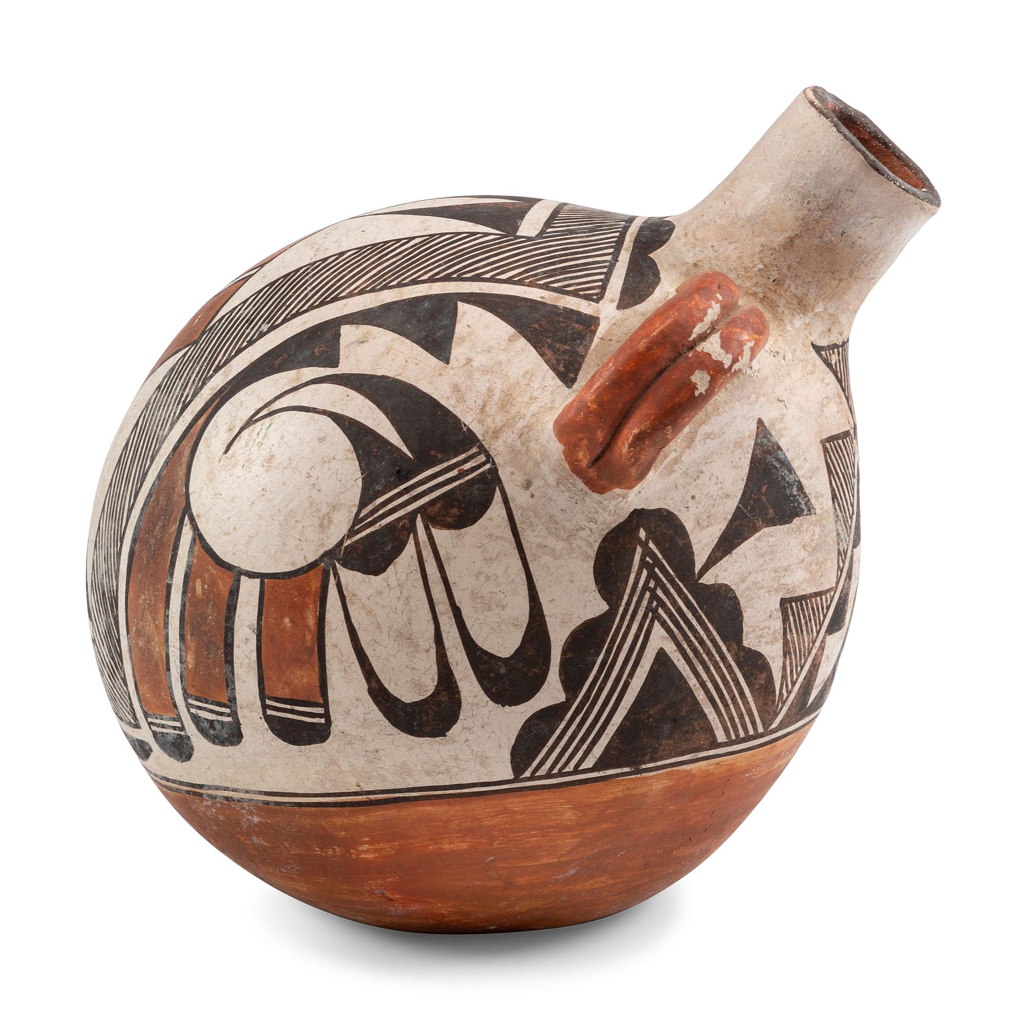 Acoma Painted Pottery Canteen